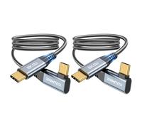 ZeroneTeck Lot de 2 câbles USB C vers USB C à angle droit 40 Gbit/s/8K/240 W 1 m Noir