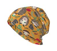 zerosevenee Bonnet mignon koala pour homme et femme - Bonnet souple en tricot - Bonnet tête de mort - Chapeau de chimiothérapie, Hérisson mignon et forêt, Taille unique
