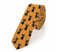 zerosevenee Cravate blanche pour homme Motif floral botanique romantique Imprimé floral Cravate pour homme Pour le quotidien, les mariages, les fêtes d'affaires, Chat d'Halloween., taille unique