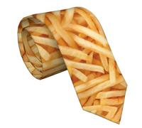 zerosevenee Cravate classique en soie pour homme Motif frites 7,9 cm, French Fries, taille unique