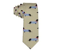 zerosevenee Cravate classique fantaisie pour homme, Motif teckel., taille unique