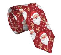 zerosevenee Cravate de Noël pour homme amusante Rouge Cravates de Noël pour la saison des fêtes de Noël Cadeau de fête, taille unique