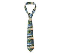 zerosevenee Cravate élégante pour homme Motif palmier tropical Hawaï Plage Hawaï Cravate Mode Cravate - Fantaisie pour Business Mariage Fête Noir, Comme indiqué sur la photo, taille unique
