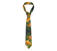 zerosevenee Cravate fantaisie amusante pour homme avec tournesols et papillons jaunes, Oiseau du Paradis tropical, taille unique