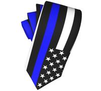 zerosevenee Cravate fine à imprimé plumes de paon pour homme, drapeau des usa, taille unique