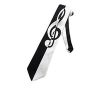 zerosevenee Cravate pour homme en forme de clé de sol Noir/blanc Taille unique, Comme indiqué sur la photo, taille unique