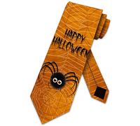 zerosevenee Cravate Spider Ties Cravate Happy Halloween pour homme, Fond orange, taille unique