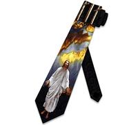 zerosevenee Jesus Ties Cravate religieuse pour homme avec croix symbolique chrétienne, noire, taille unique, Comme indiqué sur la photo, taille unique
