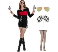 ZeroShop Costume de pilote de voiture de course sexy pour femme, noir, X-Large