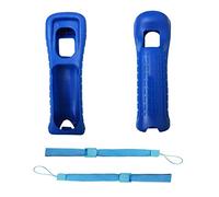 ZeroStory Coque en silicone avec dragonne pour télécommande Wii (bleu)