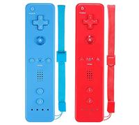 ZeroStory Lot de 2 manettes sans fil classiques compatibles avec Wii et Wii U, manette de jeu avec étui en silicone et dragonne (rouge et bleu)