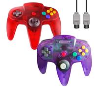 ZeroStory Manette N64 classique, manette filaire N64 améliorée pour console de jeux vidéo N64 (rouge transparent et violet transparent)
