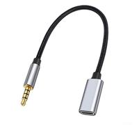 Zeroupshop Adaptateur audio C vers 3,5 mm, alliage d'aluminium plaqué or vers câble auxiliaire, pour casque analogique, pour convertisseur de fil tressé, pour smartphones, tablettes, PC (C)