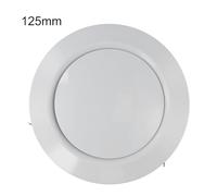 Zeroupshop Aérateur de plafond rond en métal blanc, pour ventilateurs d'échappement de salle de bain et cuisine, mécanisme à disque rotatif (Ø 125 mm)