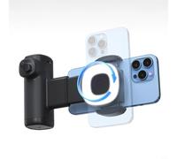 Zeroupshop Anneau lumineux à selfie rechargeable avec luminosité réglable et télécommande amovible, batterie 500 mAh, prise en main pour smartphones portables pour photographie ou vidéo