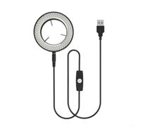 Zeroupshop Anneau lumineux pour microscope 144 LED Luminosité réglable Alimenté par USB Éclairage sans ombre pour réparation d'un objectif stéréo de 60 mm
