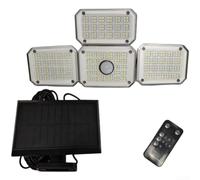 Zeroupshop Applique murale solaire d'extérieur avec 336 LED avec détecteur de mouvement étanche et télécommande avec 3 modes de luminosité pour un éclairage à économie d'énergie (A)