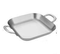 Zeroupshop Assiette à goûter en acier inoxydable 18 cm pour présentation de | Bords arrondis lisses, manipulation sûre, rangement empilable, économie d'espace, essentiel pour la cuisine et la salle