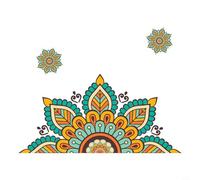 Zeroupshop Autocollant mural en vinyle Mandala Lotus Ramadan Eid Mubarak pour salon, chambre à coucher, porte vitrée, décoration d'intérieur, PVC art mural 30 x 60 cm