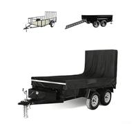 Zeroupshop Bâche de remorque basculante en tissu Oxford 210D résistant à l'eau avec deux aérations et coutures renforcées pour rampe arrière