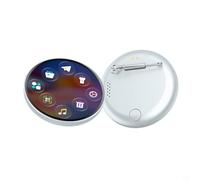 Zeroupshop Badge animé intelligent sans fil pour les passionnés, écran HD de 1,7" avec batterie 30H, broche numérique Blue-tooth 6.0 pour affichage vidéo GIF, accessoire de bricolage en métal noir