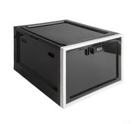 Zeroupshop Boîte de rangement alimentaire verrouillable, avec serrure à combinaison, organiseur sécurisé en ABS, pour réfrigérateur, pilulier et téléphone, tablette, prison, bureau, noir et blanc