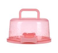 Zeroupshop Boîte de rangement ronde portable pour gâteaux avec couvercle transparent et poignée pour le transport des cupcakes, des biscuits, des desserts