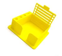 Zeroupshop Boîte en plastique pour notes adhésives, organiseur de bureau peu encombrant, pour listes de choses à faire et mémos, boîte de rangement pour bureau, maison, école, compact, 11,4 x 10,4 x 4