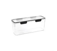 Zeroupshop Boîtes de rangement en plastique transparent, empilables et scellées avec couvercle pour aliments secs, organisateur de nouilles et de pâtes, grande poubelle de cuisine, noir (taille L