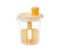 Zeroupshop Bol mélangeur manuel avec échelle, mélangeur de sauce en polypropylène et tasse de vidange pour battre les œufs, outil de vinaigrette pour la cuisine (jaune)
