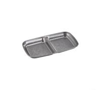 Zeroupshop Bols à sauce coréenne divisés en acier inoxydable, avec 1 à 4 compartiments, bol à sauce vintage argenté, pour barbecue, condiments, collations, base ronde stable, passe au lave-vaisselle