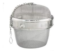 Zeroupshop Boule à thé en acier inoxydable 304, passoire à mailles fines avec chaîne, pour infuser le thé en vrac dans des tasses et des pots, argent, 6,5 cm