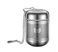 Zeroupshop Boule à thé en acier inoxydable 316 L, avec soucoupe, pour passoire en maille nid d'abeille, pour thé en vrac, soupe et herbes aromatiques, filtre sécurisé Twist-Lock, outil de cuisine