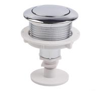 Zeroupshop Bouton de chasse d'eau de 55 mm en ABS à simple pression avec supports en option pour réparation de réservoir de salle de bain, installation facile, argent ou noir (argent)