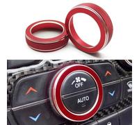 Zeroupshop Bouton de commutateur de volume en alliage d'aluminium rouge, pour couvercle de bague, compatible avec Grand pour Cherokee 2014-2019, 1 paire d'accessoires décoratifs d'intérieur