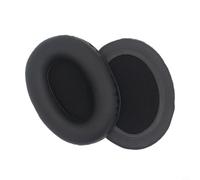 Zeroupshop Cache-oreilles ovales 95 x 75 mm, coussinets de rechange en cuir protéiné noir, pour casques de jeu, texture de football confortable, isolation acoustique pour la musique et une utilisation