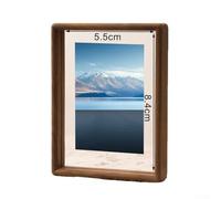Zeroupshop Cadre photo double face en acrylique avec finition bois de noyer massif pour affichage d'art et de calligraphie, à insérer pour la conception et la décoration de bureau, plusieurs tailles