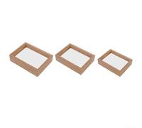 Zeroupshop Cadre photo double face transparent avec bordure en bois MDF pour spécimen de plantes, fleurs pressées, certificats ou présentoirs d'œuvres d'art, pour insérer un diapositive, cadre