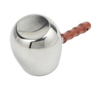 Zeroupshop Cafetière turque en acier inoxydable, avec poignée en bois, pour faire fondre le chocolat, chauffer la mousse de lait, bec verseur anti-goutte, 600 ml (300 ml)