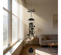 Zeroupshop Carillon à vent en métal sur le thème de la nature avec libellule papillon colibri pour cour, jardin et espaces de vie (libellule)