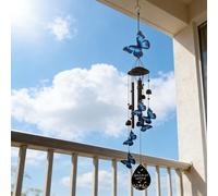 Zeroupshop Carillon à vent en métal sur le thème de la nature avec libellule papillon colibri pour cour, jardin et espaces de vie (papillon)