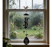 Zeroupshop Carillon à vent en métal sur le thème de la nature avec libellule papillon colibri pour cour, jardin et espaces de vie (colibri)