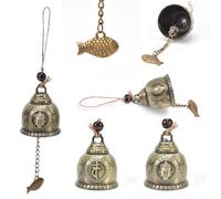 Zeroupshop Carillon à vent Feng Shui en alliage de zinc en bronze pour la chance et la chance, 18 cm, décoration de voiture, maison, jardin, décoration pour la famille et les amis