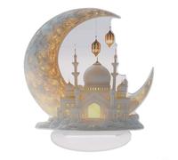 Zeroupshop Castle by the Moon Décoration de bureau en acrylique, décoration d'intérieur blanche pour salon, bureau, chambre à coucher, sculpture élégante au clair de lune, 18,63 x 21 cm