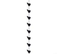 Zeroupshop Chaîne en métal avec bol suspendu, carillon éolien rétro pour drainage de gouttière de jardin, décoration extérieure résistante à la rouille, noir (8)