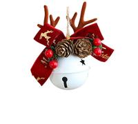 Zeroupshop Cloche de Noël en fer avec pendentif en forme de pomme de pin - Ornements décoratifs à suspendre pour fenêtre, porte, arbre - Décoration d'intérieur et d'extérieur - Accessoires d'intérieur