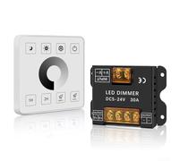 Zeroupshop Contrôleur de bande LED RF tactile 30 A haute puissance DC5 V-24 V RVB variateur d'intensité avec 27 modes d'éclairage, fonction mémoire, télécommande sans fil stable pour la maison et le