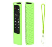 Zeroupshop Coque de protection en silicone pour télécommande TV Pro 4K HDR, résistante aux chocs, lavable, avec prise en main antidérapante, anti-poussière et douce, noir (vert fluo)