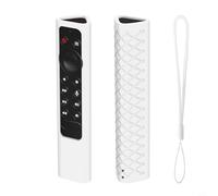 Zeroupshop Coque de protection en silicone pour télécommande TV Pro 4K HDR, résistante aux chocs, lavable, avec prise en main antidérapante, anti-poussière et douce, noir (blanc)
