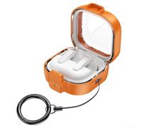 Zeroupshop Coque de sécurité antichoc pour Galaxy Buds 4 et Buds 4 Pro, coque blindée en ABS robuste avec porte-clés, coque rigide de protection intégrale (orange)